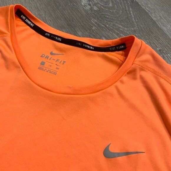 Nike Dri-Fit Neon Orange Workout Athletic Shirt Men XXL Running Bin O-3 - Picture 2 of 5